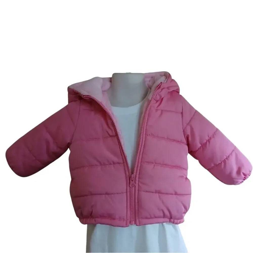 Girls CARTER'S Pink Puffer, Winter Jacket Size 12M